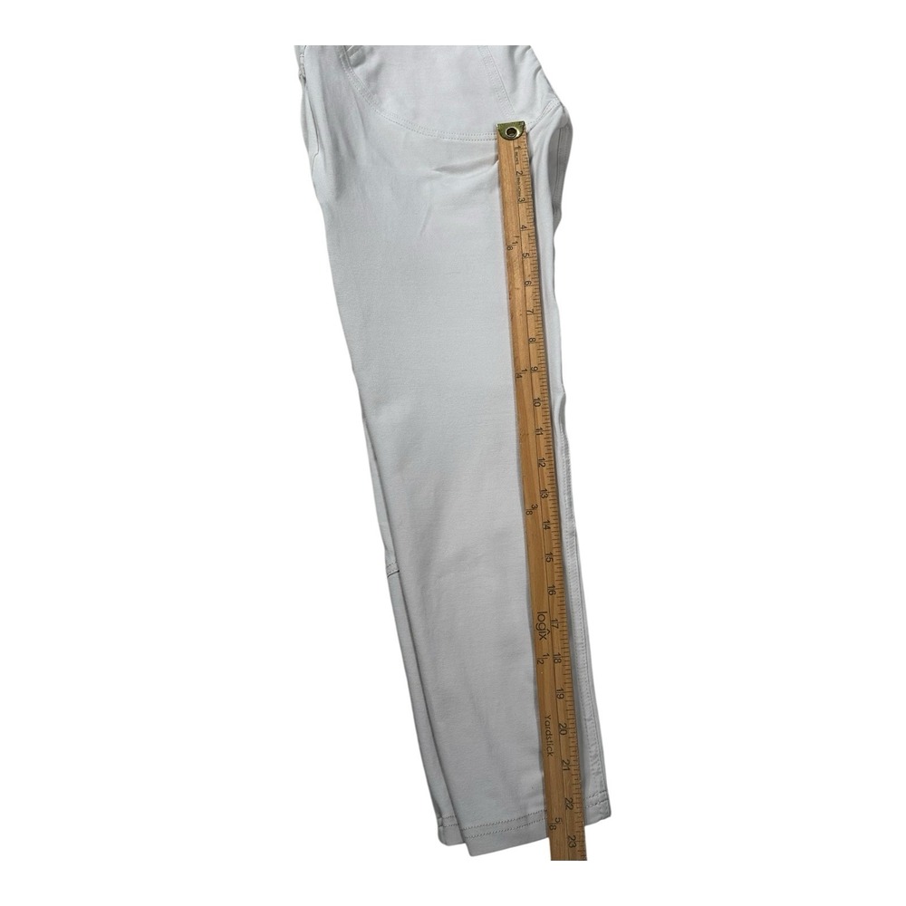 Freddy Italian Crop Cream Pants Limited Spandex Edition High Waist Zip Side US 6 - Picture 13 of 16